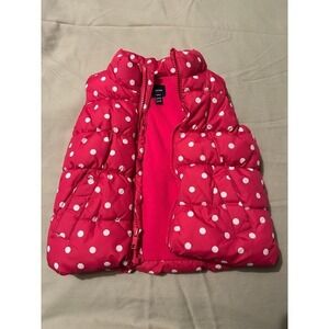 babyGap Pink Polka Dot Puffer Vest – 12–18 Months